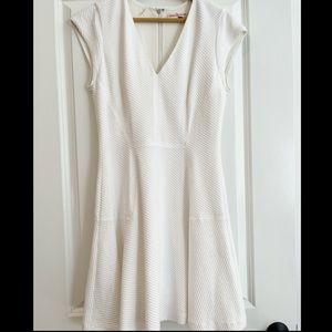 Rebecca Taylor White Fit and Flare Textured Dress Size 10